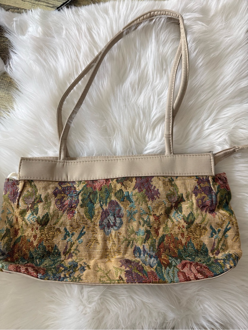 Vintage Floral Tapestry Tote Bag / Shoulder Bag – Boho Cottagecore Style